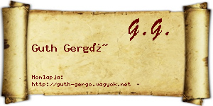 Guth Gergő névjegykártya