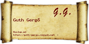 Guth Gergő névjegykártya